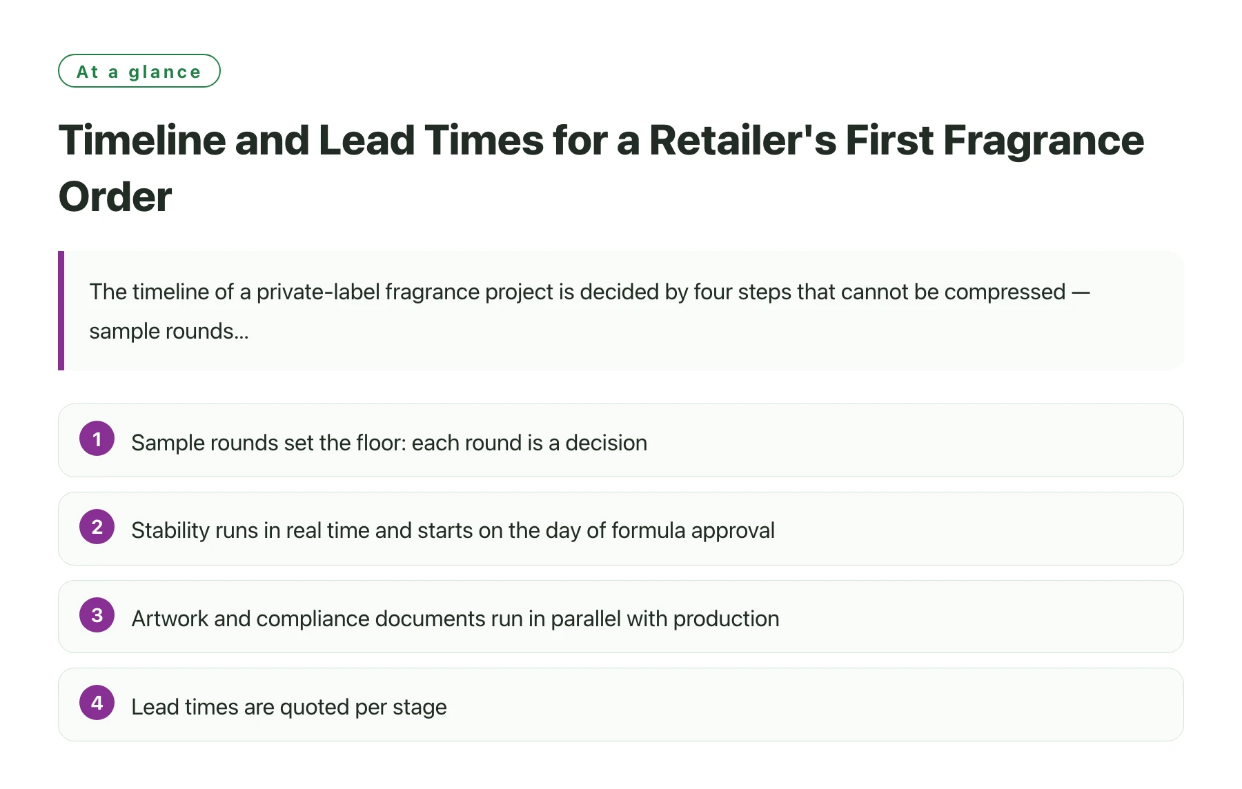 Timeline and Lead Times for a Retailer's First Fragrance Order——全文要点速览